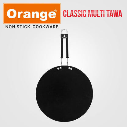 Orange 4.0MM Series Elegant Series Non-Stick 275MM Classic Multi Tawa/Chapati Tawa/Dosa Tawa/Flat Tawa with Free Spatula & Scrubber (27.5 cm, Black)