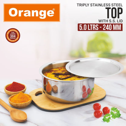 Orange Triply Tope/Milk Pot/Boiler/Tea Pot/Patila/Bhagona
